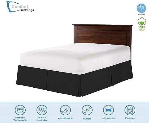 Comfort Beddings Queen Bed Skirt Black 100 Cotton Blend 1