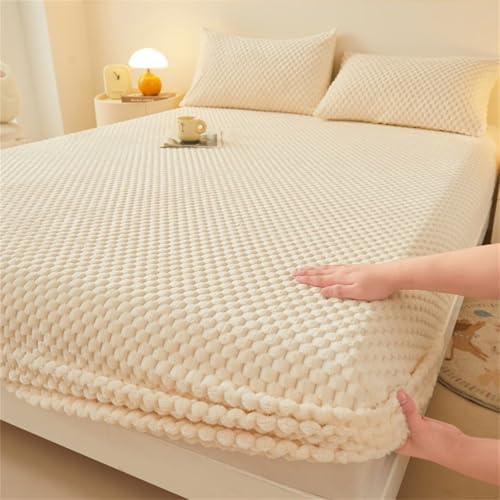 BYHIP Mattress Protector Velvet Fitted Sheet