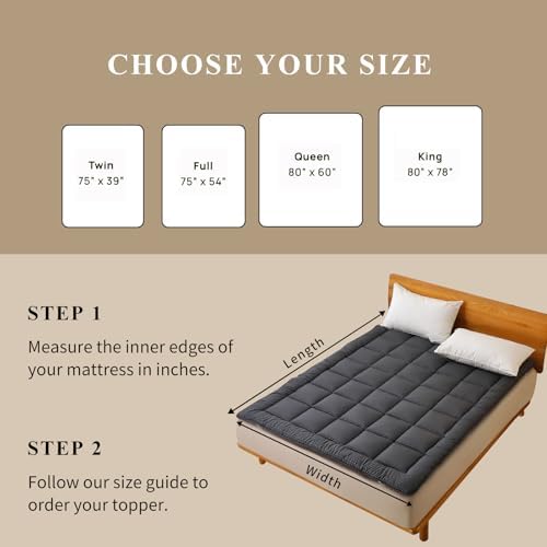 FISHDRU Quilted Fitted Mattress Pad Twin Size