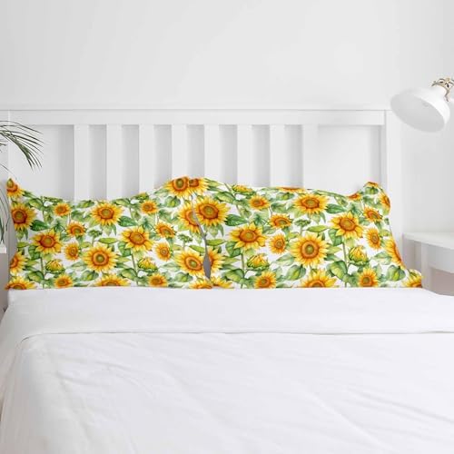 3 Piece Twin Bedding Set with Sunflower Duvet Cover and Pillowcases