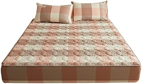 FCLDESHOP Fitted Mattress Pad 180x200cm Pure Cotton Quilted Protector