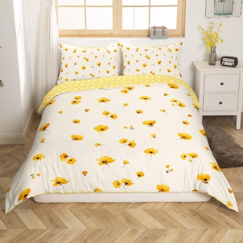 Erosebridal 3 Piece King Floral Duvet Cover Set 1