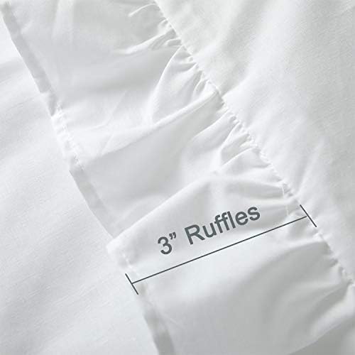 YINFUNG Ruffled Duvet Cover Set White Shabby Chic King 3 Piece