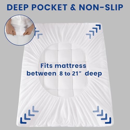 MEROUS Full Mattress Topper Cooling Plush 8-21 Inch Deep Pocket