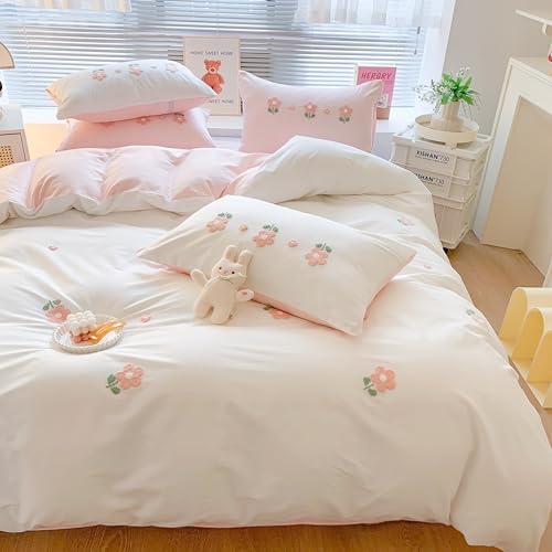 MorroMorn Fluffy Chenille Embroidered Duvet Cover Set
