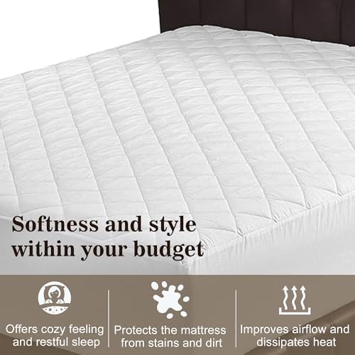 BolBomS Twin Mattress Pad - 39X75X15 Soft Microfiber Deep Pocket Protector