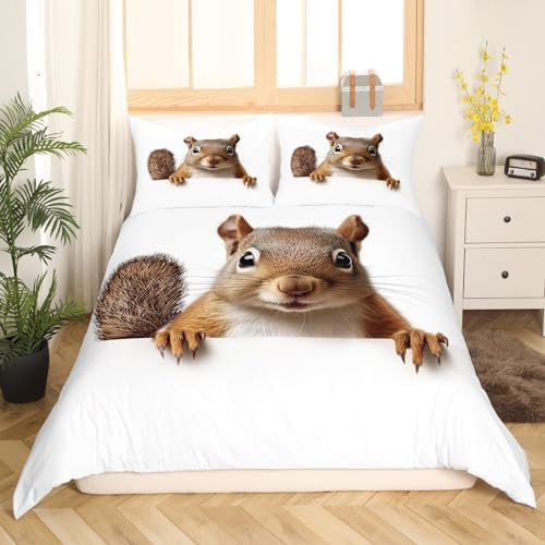 Erosebridal Squirrel Duvet Cover Set for Kids Boys Teens