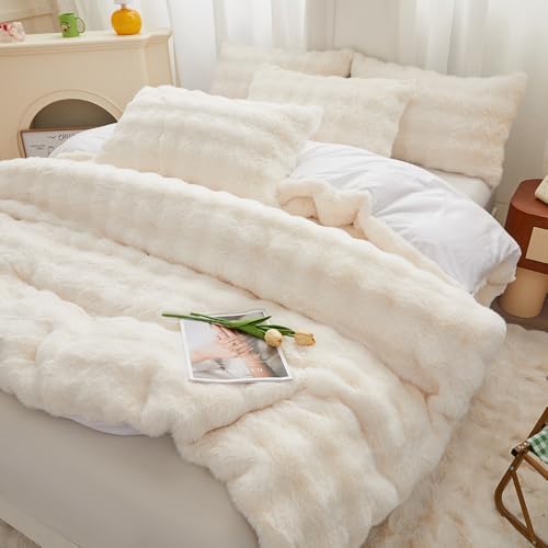 Roscloud Rabbit Plush Duvet Cover Set 3PC 1