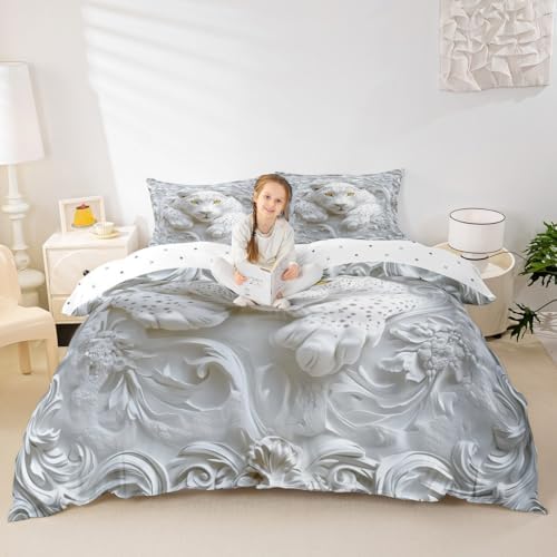 Manfei Cheetah Kids Duvet Cover Set Twin Size 1