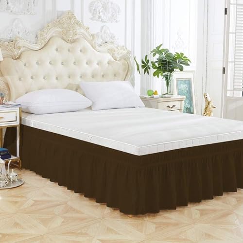 HIGH LANE BEDDING Twin Wrap Around Bed Skirt 14 Drop Chocolate