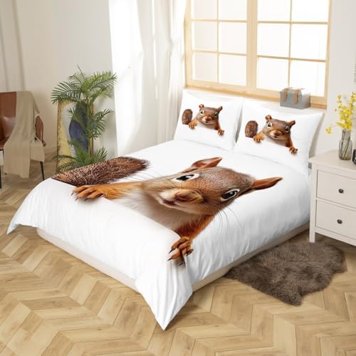 Erosebridal Squirrel Duvet Cover Set for Kids Boys Teens