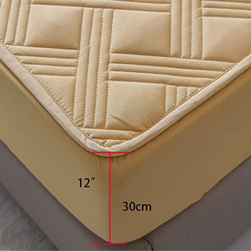 FCLDESHOP Cotton Mattress Pad Khaki 90x200cm30cm