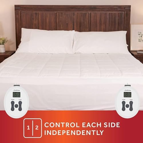 Sunbeam Luxury Heated Mattress Pad 10 Heat Settings Queen