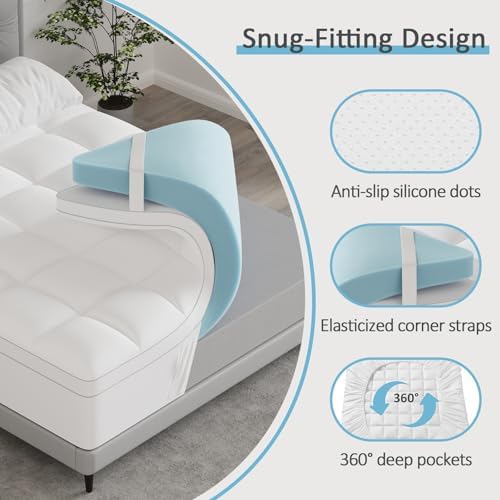 JOYRIDE SLEEP Dual Layer Mattress Topper for Hard Beds