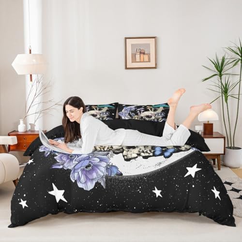 Castle Fairy Star Moon Mushroom Duvet Set King Size 3pcs