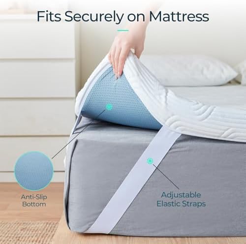 LINSY LIVING 3 Inch Firm Mattress Topper with Tencel Cover