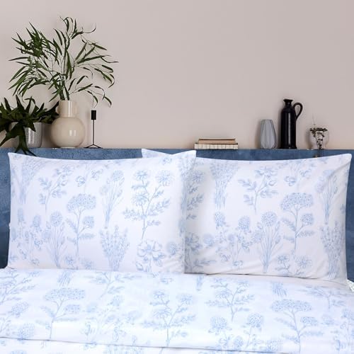 YINFUNG Blue Floral Duvet Cover Set King
