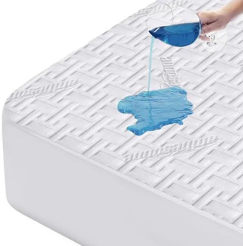 Ambesonne Fitted Mattress Protector Twin 75x39 Water Resistant Noiseless