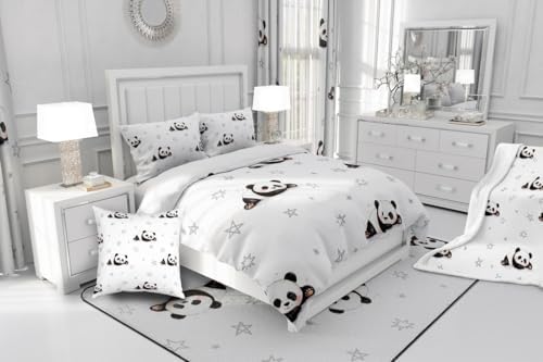 Jejeloiu Panda Duvet Cover Set 100 Cotton Kids