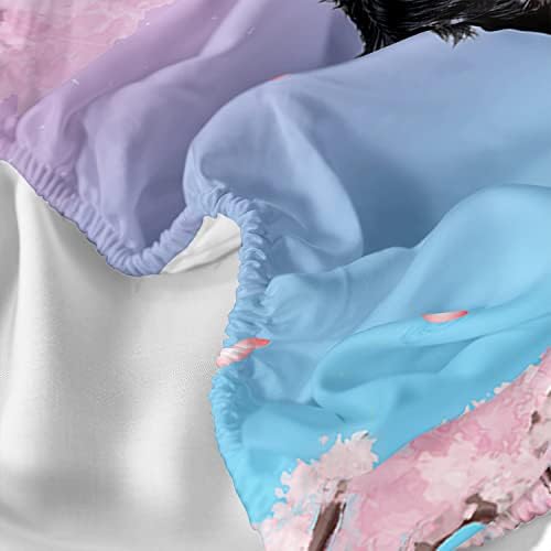 Kids Horse Sheet Set with Cherry Blossom Petals 4Pcs 3D Animal Bedding