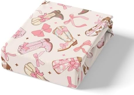 Feelyou Pink Bow Fitted Sheet Set Twin Size Kids Bedding