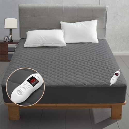 MATBEBY Heated Mattress Pad Full Size Dark Grey