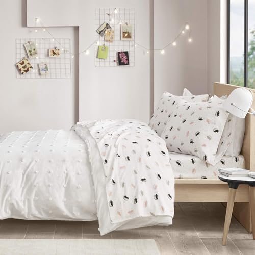 Intelligent Design Flannel Sheet Set with Cute Animal Stars Pattern