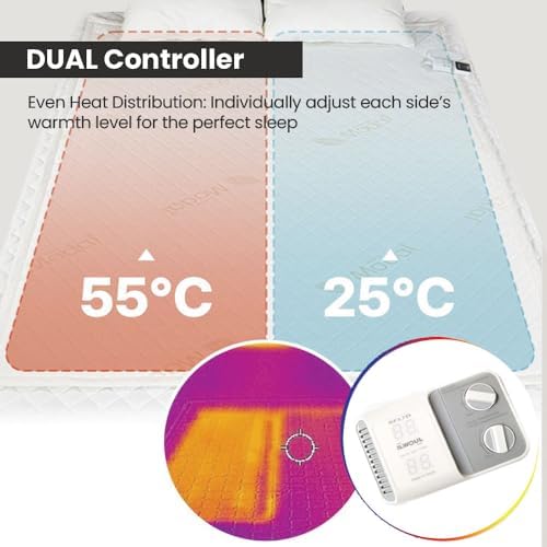 ILWOUL Heated Mattress Pad with Dual-Zone Control 55 x 70