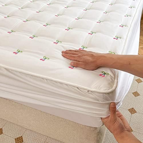 FCLDESHOP Fitted Mattress Pad Cover Blue 120cmx200cm
