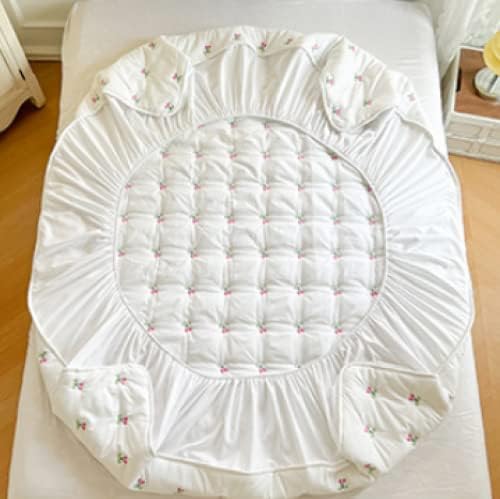 FCLDESHOP Fitted Mattress Pad Cover Blue 120cmx200cm