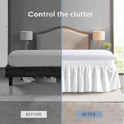 800 Thread Count Drop Wrap Around Bed Skirts with Dust Ruffles 1