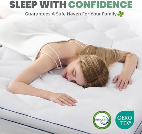 BDEUS Twin Mattress Pad 1450 GSM Four Leaf Clover Supporter