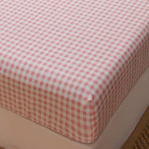 FCLDESHOP 3pcs Cotton Checkered Mattress Pad Cover