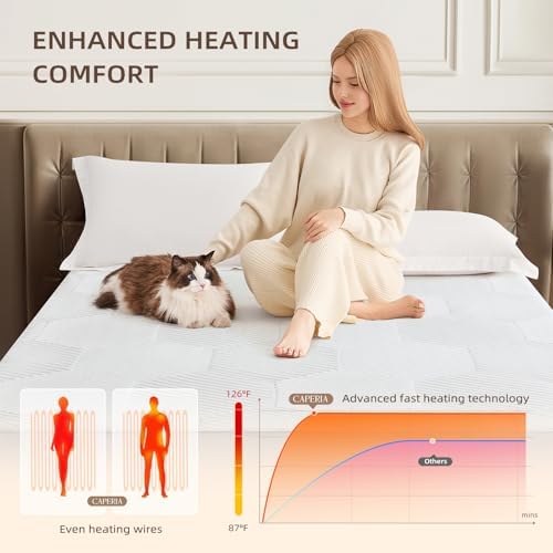 Caperia Multizone Heated Mattress Pad with 9 Heat Settings