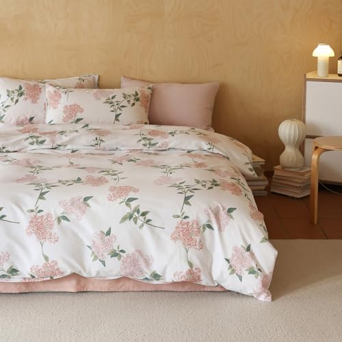 MKXI 100 Cotton Duvet Cover Full Pink Lilac Floral
