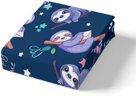 Feelyou Kids Cartoon Cute Floral Sloth Duvet Cover Set
