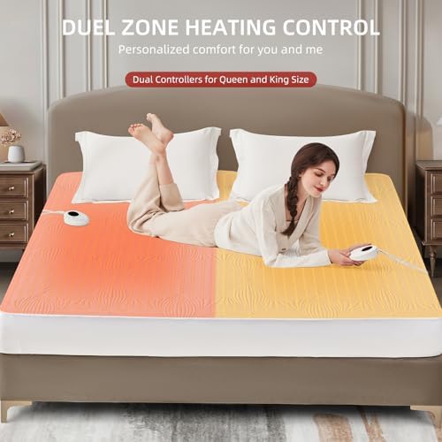 Bwarm Heated Mattress Pad with 9 Heat Settings and 12 Hour Auto Off