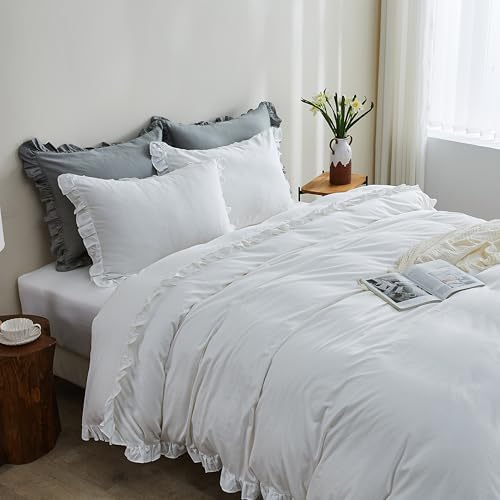 SimpleOpulence Organic Cotton Ruffle Duvet Set 2Pcs Twin