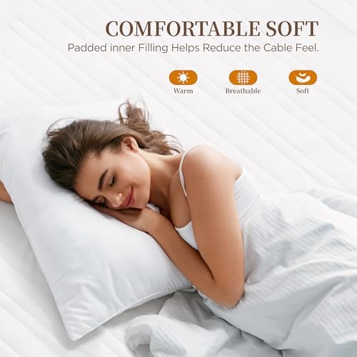 Texciting Heated Mattress Pad Queen Size with Dual Controllers