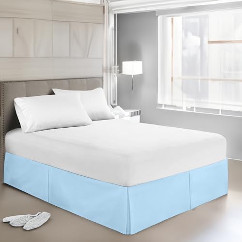 EASYCOT Queen Bedskirt 16 Inch Drop Egyptian Cotton Dust Ruffle