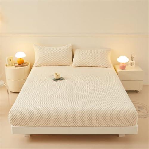 BYHIP Mattress Protector Velvet Fitted Sheet