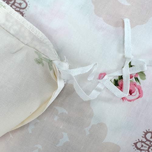 FADFAY Pink Rose Floral Duvet Cover Set