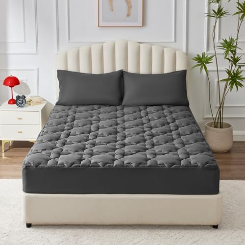 CozyLux Deep Pocket Mattress Pad - 21 Non Slip Cotton Cooling Topper