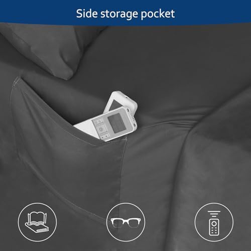 Moonsea Deep Pocket Twin Sheets Set for Kids Air Mattress Black 3Pc