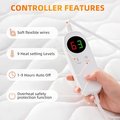 SameBed Heated Mattress Pad Queen Size 9 Heat Settings