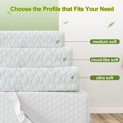 Homhougo 3 Inch Memory Foam Mattress Topper Twin