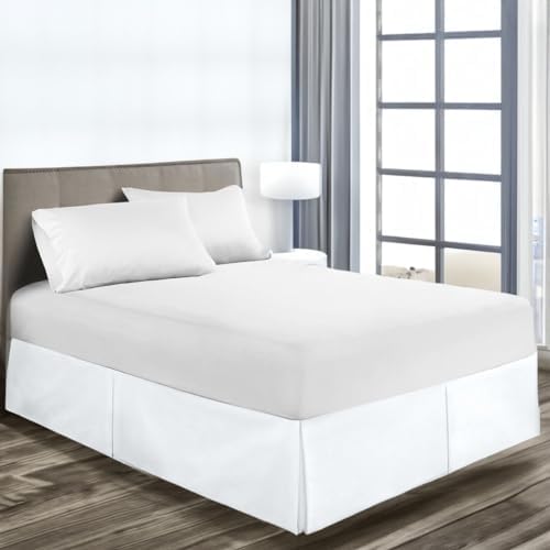 SCI 8 Inch Pleated Bedskirt - Twin Size White 1