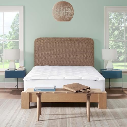 Serta Ocean Breeze Breathable Pillow Top Mattress Pad Protector - Queen White 1