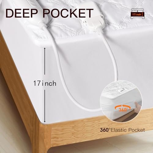 OLIFE Heated Mattress Pad Queen Size with Dual Controller