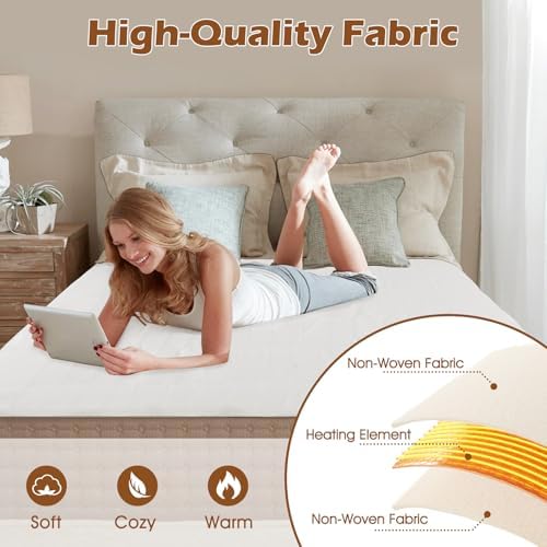 Costway Heated Mattress Pad King Size with Dual Controllers